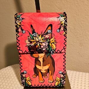 Floral Dog Print Pink Crossbody